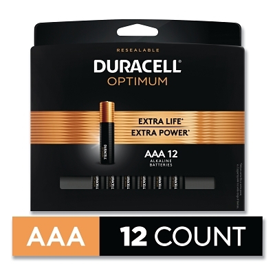 DURACELL OPTIMUM ALKALINE BATTERIES AAA 12/PK